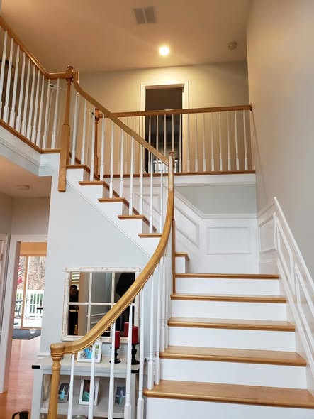 Interior painting open plan trim crown molding