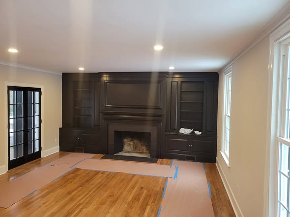 Interior painting bonus room built-ins